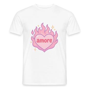 Amore Herz im Flammenstil - Männer T-Shirt - Weiß - Vorne - AI Model Male 178 dark (178cm)