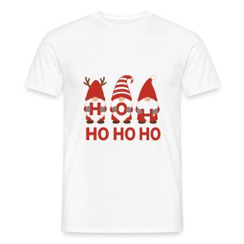 Christmas gnomes say Ho Ho Ho - Men's T-Shirt - white - Front - AI Model Male 178 dark (178cm)