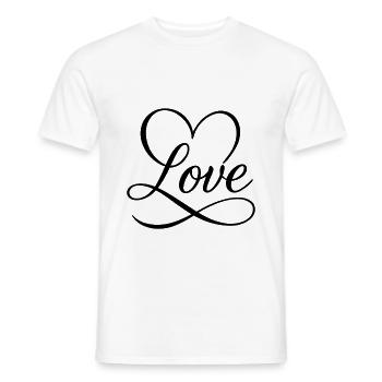 Love Herz Infinity Schleife - Männer T-Shirt - Weiß - Vorne - AI Model Male 178 dark (178cm)