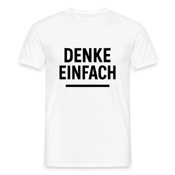 Denke einfach – minimalistischer Denkspruch - Männer T-Shirt - Weiß - Vorne - AI Model Male 178 dark (178cm)