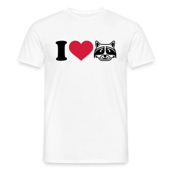I love Raccoon - Men's T-Shirt - white - Front - AI Model Male 178 dark (178cm)