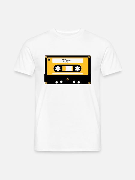 Kassette 70er - Männer T-Shirt - Weiß