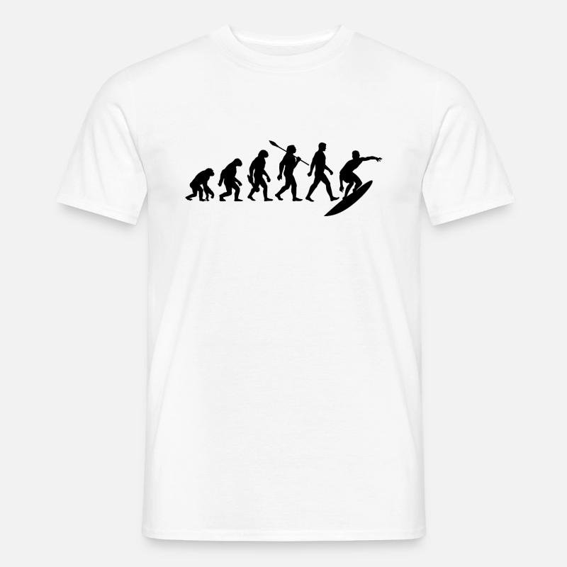 Evolution Surfer - Surfen - Surfbrett - Männer T-Shirt - Weiß
