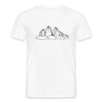 Drei Zinnen, Sexten Dolomites, mountains, mountaineering - Men's T-Shirt - white - Front - AI Model Male 178 dark (178cm)