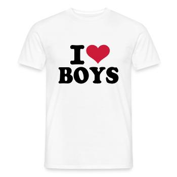 I love boys - Männer T-Shirt - Weiß - Vorne - AI Model Male 178 dark (178cm)