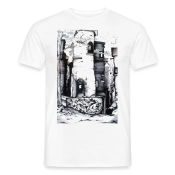 Graffiti Streetart - Männer T-Shirt - Weiß - Vorne - AI Model Male 178 dark (178cm)