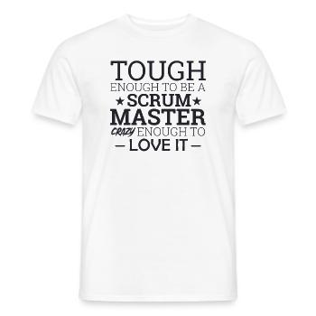 « Scrum Master Tough Enough » | « Scrum Master » - T-shirt homme - blanc - Devant - AI Model Male 178 dark (178cm)