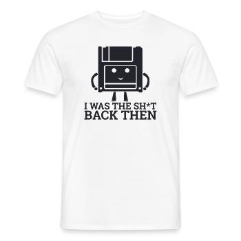 "Diskette | Datalogi Computer Geek" - Mænd T-shirt - hvid - Foran - AI Model Male 178 dark (178cm)