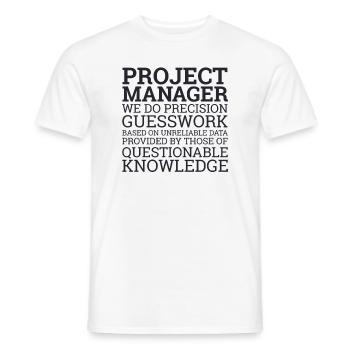 "Project Manager Guesswork" | "Project Manager" - Men's T-Shirt - white - Front - AI Model Male 178 dark (178cm)