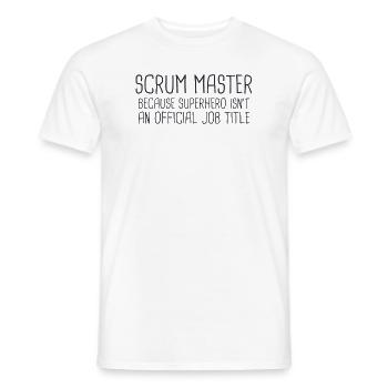 "Scrum Master Superhero | "Scrum Master"" - Männer T-Shirt - Weiß - Vorne - AI Model Male 178 dark (178cm)