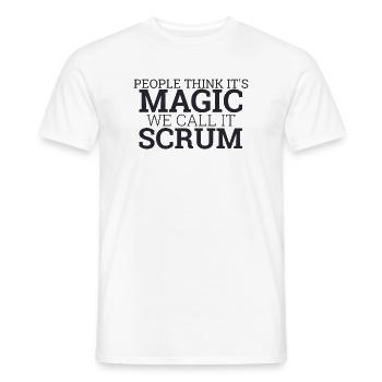 "Scrum Master Magic | "Scrum Master"" - Männer T-Shirt - Weiß - Vorne - AI Model Male 178 dark (178cm)