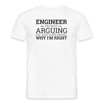 "Engineer Arguing | Ingenieur" - Männer T-Shirt - Weiß - Vorne - AI Model Male 178 dark (178cm)