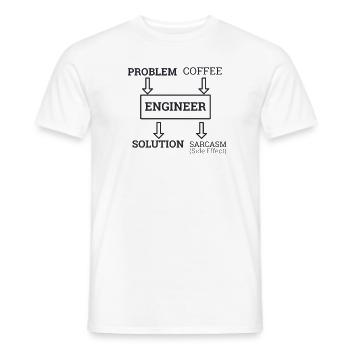 "Engineer Sarcasm | Ingenieur" - Männer T-Shirt - Weiß - Vorne - AI Model Male 178 dark (178cm)