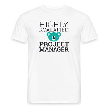 "Project Manager Koalafied | Project Manager" - Men's T-Shirt - white - Front - AI Model Male 178 dark (178cm)