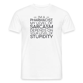 "Pharmacist Sarcasm | Pharmacy" - Men's T-Shirt - white - Front - AI Model Male 178 dark (178cm)