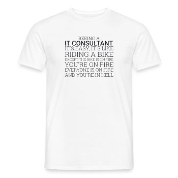 « Consultant it Bike | Consultant en TI » - T-shirt homme - blanc - Devant - AI Model Male 178 dark (178cm)