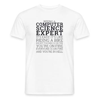 "Computer Science Expert Bike | Informatik" - Männer T-Shirt - Weiß - Vorne - AI Model Male 178 dark (178cm)