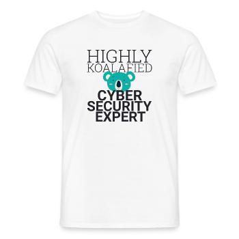 "Cybersecurity Expert Koalafied | Cybersecurity" - Men's T-Shirt - white - Front - AI Model Male 178 dark (178cm)