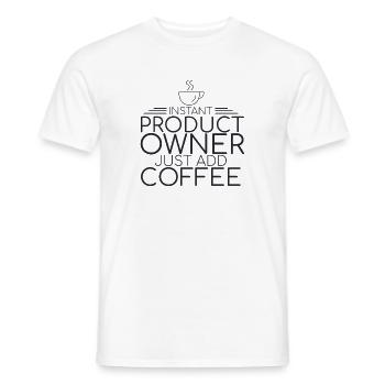"Product Owner Coffee | "Scrum Master"" - Männer T-Shirt - Weiß - Vorne - AI Model Male 178 dark (178cm)