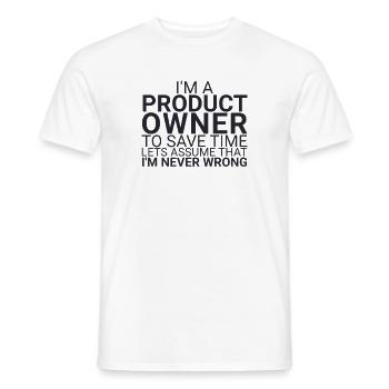 « Product Owner Gagnez du temps | » Scrum Master" » - T-shirt homme - blanc - Devant - AI Model Male 178 dark (178cm)
