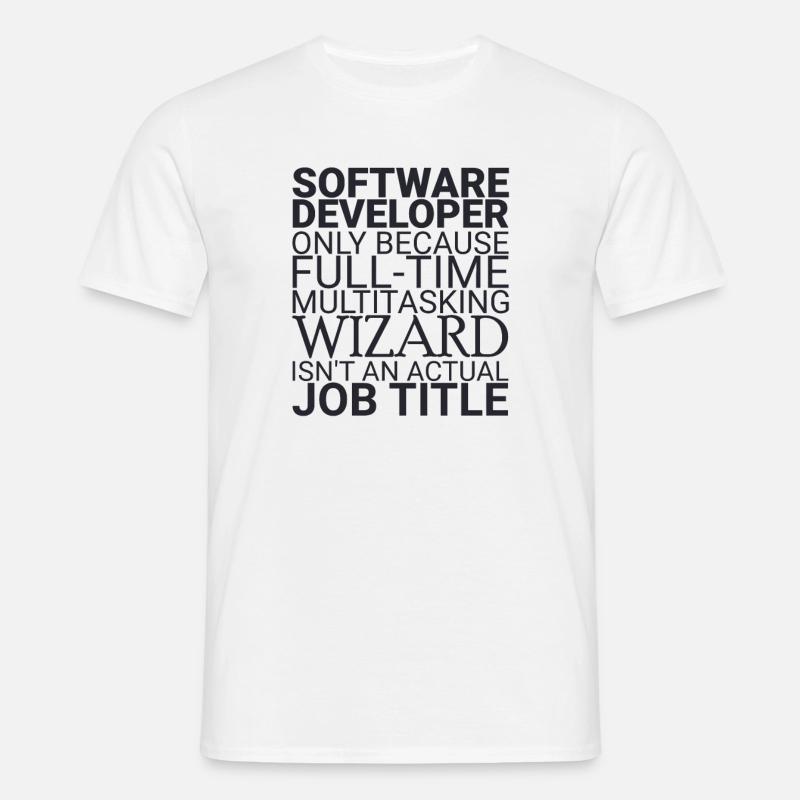 "Software Developer Wizard | Programmierer" - Männer T-Shirt - Weiß