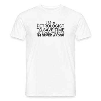 « Pétrologue Gagne du temps | Pétrologie » - T-shirt homme - blanc - Devant - AI Model Male 178 dark (178cm)