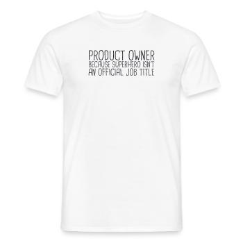 "Product Owner Superhero | " Scrum Master"" - Men's T-Shirt - white - Front - AI Model Male 178 dark (178cm)