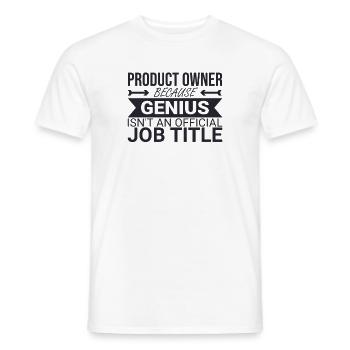 "Product Owner Genius | "Scrum Master"" - Männer T-Shirt - Weiß - Vorne - AI Model Male 178 dark (178cm)