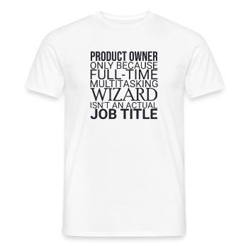 "Product Owner Wizard | "Scrum Master"" - Männer T-Shirt - Weiß - Vorne - AI Model Male 178 dark (178cm)