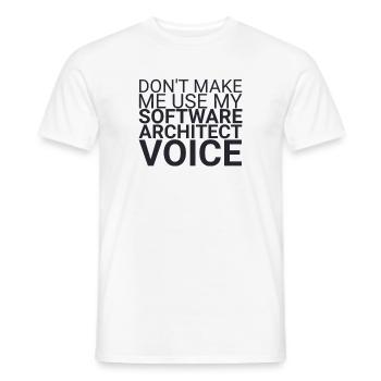 « Software Architect Voice | Architecture logicielle » - T-shirt homme - blanc - Devant - AI Model Male 178 dark (178cm)