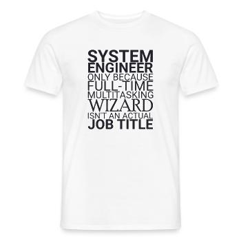« Assistant Ingénieur système | Technologie du système » - T-shirt homme - blanc - Devant - AI Model Male 178 dark (178cm)
