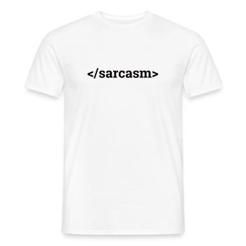 "Sarcasm | Computer Science" - Men's T-Shirt - white - Front - AI Model Male 178 dark (178cm)