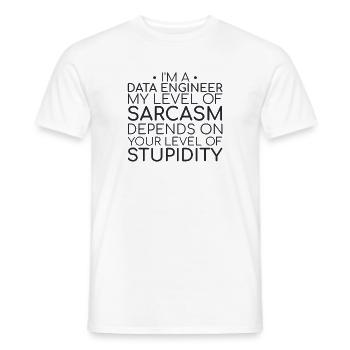 "Data Engineer Sarcasm | Data Science" - Men's T-Shirt - white - Front - AI Model Male 178 dark (178cm)