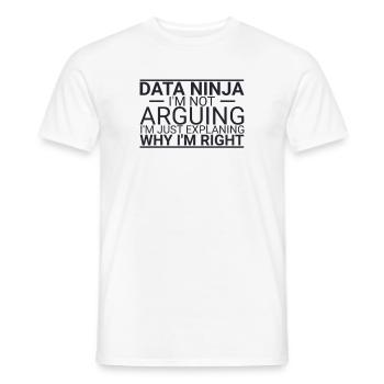 "Data Ninja Arguing | Data Science" - Männer T-Shirt - Weiß - Vorne - AI Model Male 178 dark (178cm)