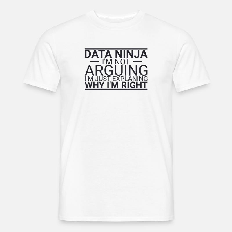 "Data Ninja Arguing | Data Science" - Männer T-Shirt - Weiß