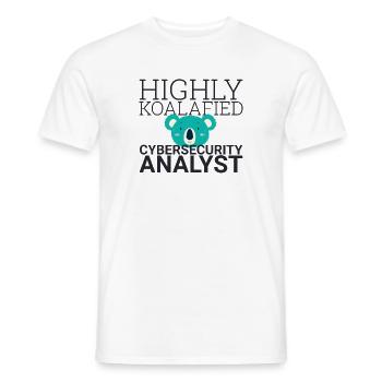 "Cybersecurity Analyst Koalafied | Cybersecurity" - Men's T-Shirt - white - Front - AI Model Male 178 dark (178cm)