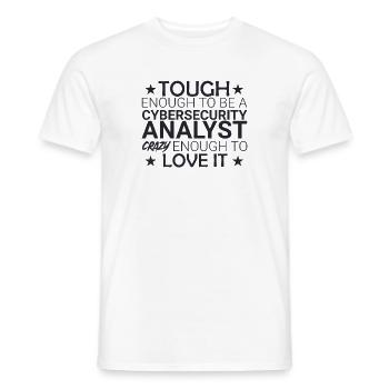 "Cybersecurity Analyst Crazy | Cybersecurity" - Men's T-Shirt - white - Front - AI Model Male 178 dark (178cm)