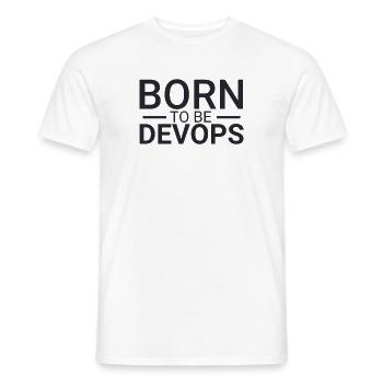 "DevOps Born | Softwareentwicklung" - Männer T-Shirt - Weiß - Vorne - AI Model Male 178 dark (178cm)