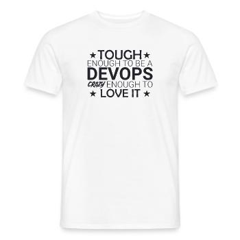 "DevOps Crazy | Softwareentwicklung" - Männer T-Shirt - Weiß - Vorne - AI Model Male 178 dark (178cm)