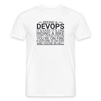 "DevOps Hell | Softwareentwicklung" - Männer T-Shirt - Weiß - Vorne - AI Model Male 178 dark (178cm)