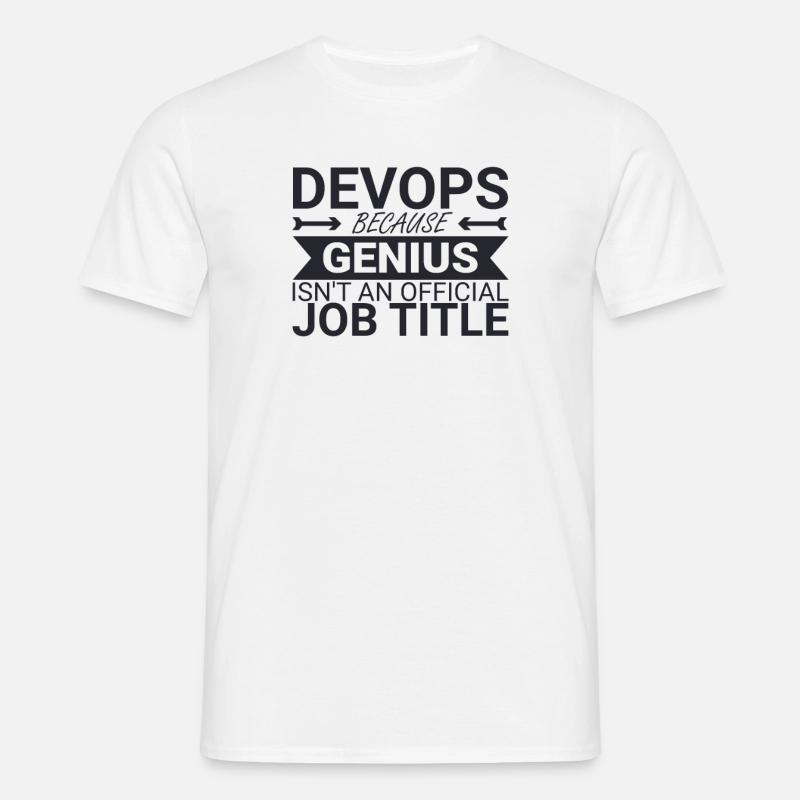 "DevOps Genius | Softwareentwicklung" - Männer T-Shirt - Weiß