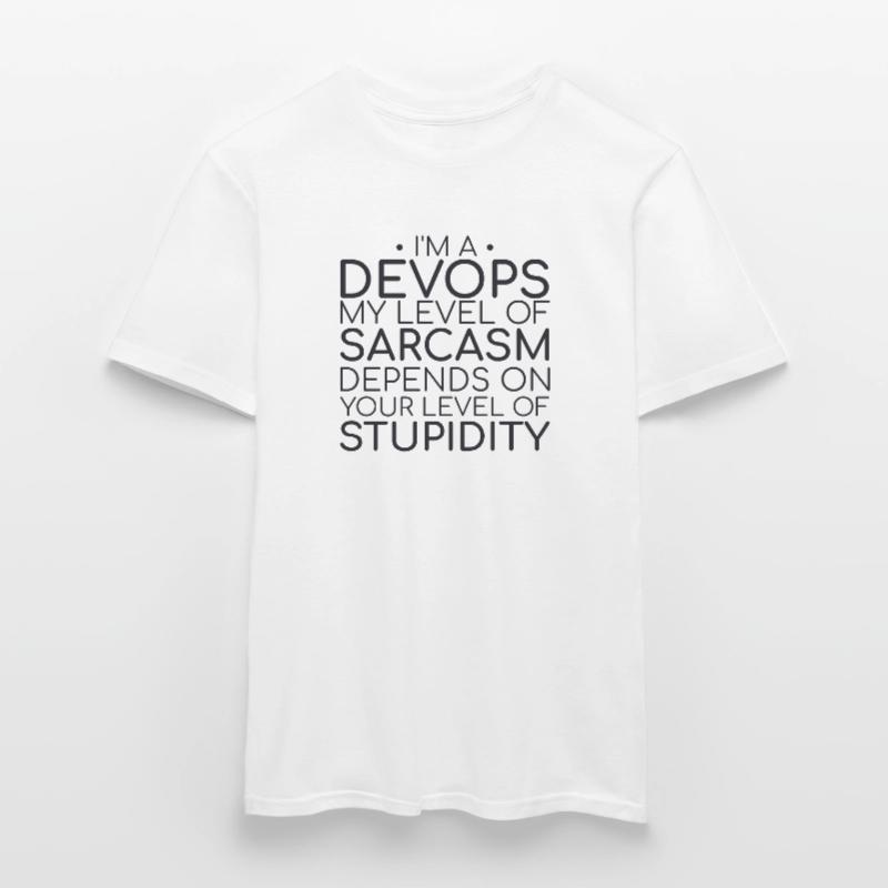 "DevOps Sarcasm | Softwareentwicklung" Männer T-Shirt