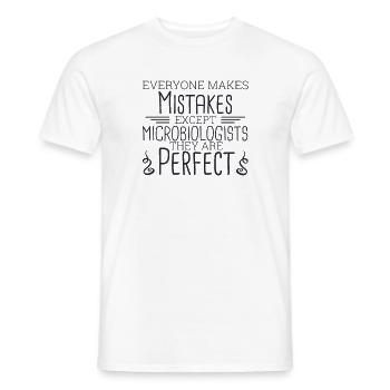"Microbiologist Perfect | Microbiology" - Men's T-Shirt - white - Front - AI Model Male 178 dark (178cm)