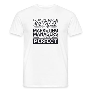 "Marketing Manager Perfect | Marketing" - Men's T-Shirt - white - Front - AI Model Male 178 dark (178cm)