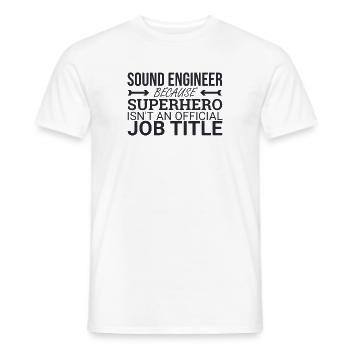 "Sound Engineer Superhero | Sound engineering" - Men's T-Shirt - white - Front - AI Model Male 178 dark (178cm)