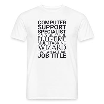 "Computer Support Specialist Wizard | IT-Support" - Männer T-Shirt - Weiß - Vorne - AI Model Male 178 dark (178cm)
