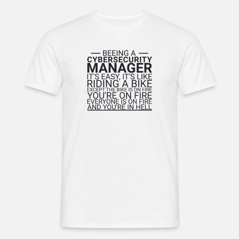 "Cybersecurity Manager Hell | Cybersecurity" - Men's T-Shirt - white