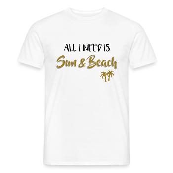 Palms - Tout ce que je besoin est Sun & Beach - T-shirt homme - blanc - Devant - AI Model Male 178 dark (178cm)