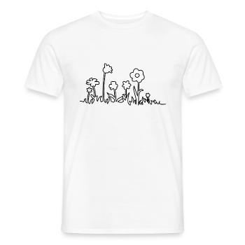 flower meadow - Men's T-Shirt - white - Front - AI Model Male 178 dark (178cm)
