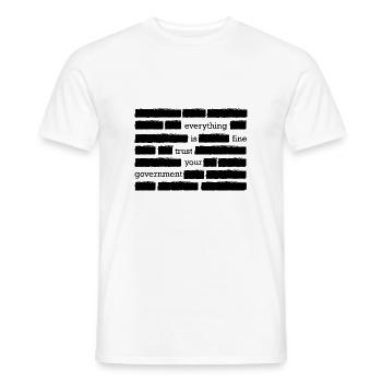 Lustiges Verschwörungstheorie Regierung Zensur USA - Männer T-Shirt - Weiß - Vorne - AI Model Male 178 dark (178cm)